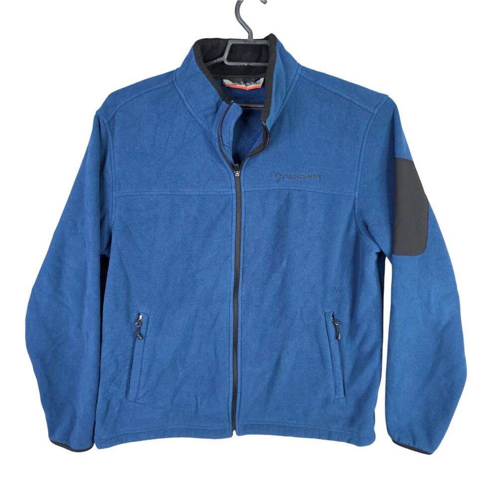 Mens Free Country Blue Fleece Full Zip Jacket Polyester Warm Outerwear Size XL